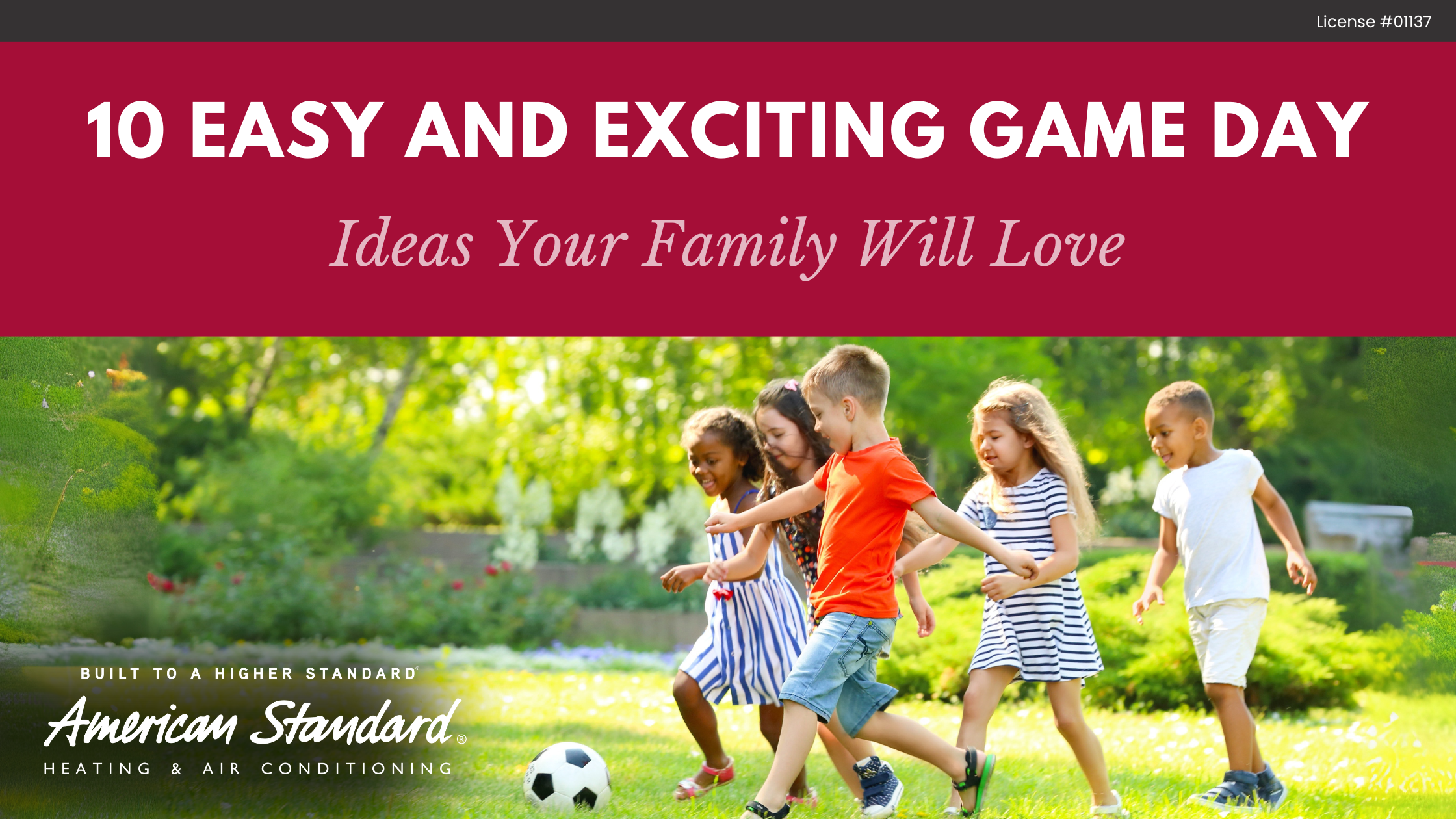 Children playing soccer on a sunny day with blog title 